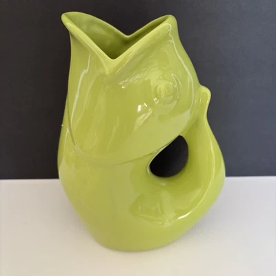 Jarrón jarra de agua para peces gárgaras verde lima 2006 grande 9,5" de alto Foto 1 de 4