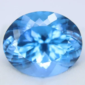 Piedras preciosas sueltas azules corte ovalado natural Jeremejevite certificado 26,60 quilates - Imagen 1 de 4
