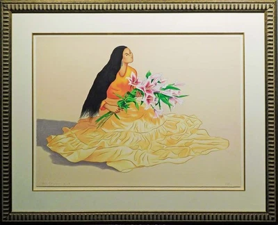 Litografía lirios "Encantamiento" de R.C.Gorman enmarcada OBRA DE ARTE HAZ UNA OFERTA Foto 1 de 4