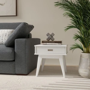 WYNDENHALL Tierney SOLID HARDWOOD 22 inch Wide Rectangle Mid White 22 W x 20 D x - Picture 1 of 5