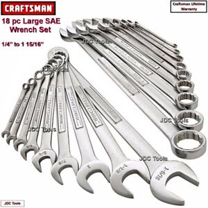 Craftsman 18 pc Combination Wrench Full Set Standard 12pt SAE 1/4" to 1-5/16"