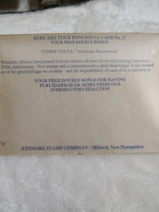 Upper Volta ""American Bicentennial"" Kenmore Stamp Company - Foto 1 di 4