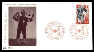 Mayfairstamps France FDC 1977 Red Cross Man Figurine First Day Cover aar_82027 - Picture 1 of 2