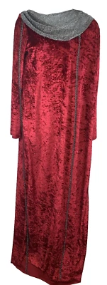 Women's Maxi Dress Size M/L Red Velvet Goth Vampire Grunge Cosplay Costume - Image 1 of 4