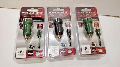 Лот 3 шт. двойной USB автомобильное зарядное устройство с синхронизации и зарядки кабель - Изображение 1 из 2