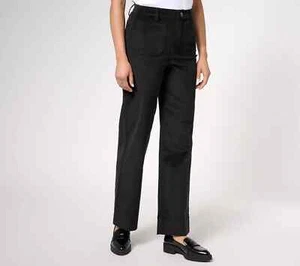 Denim & Co. Heritage durchgehende Cordhose weites Bein - schwarz - Reg 12 - NEU - A619569 - Bild 1 von 1