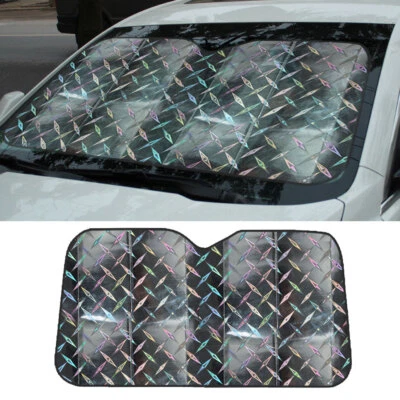 130*60CM Car Sunshade Front Windshield Thickening Laser Sun Visor Block Cover - Image 1 of 4