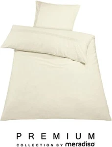 Meradiso® Premium Satin Bettwäsche 135 x 200cm Wollweiß 135 x 200 cm 80x80cm - Bild 1 von 3