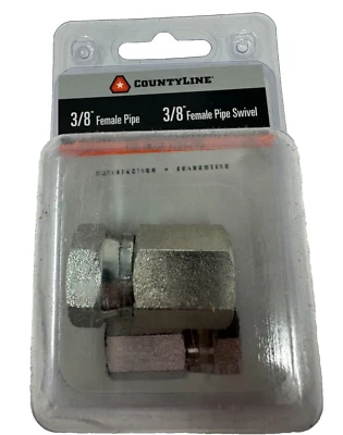1 New CountyLine Hydraulic Adapter 3/8" Female to 3/8" Female Swivel - Image 1 of 2