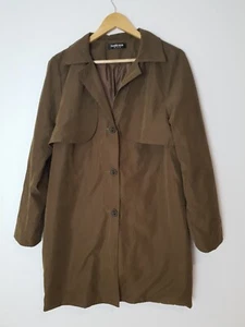 ❤️ Size 14 FASHION UNION brown very soft lined button up trench coat 1204 - Picture 1 of 8