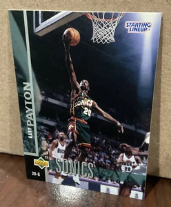 GARY PAYTON 1997 UPPER DECK STARTING LINEUP CARD - SEATTLE SUPERSONICS - Picture 1 of 2