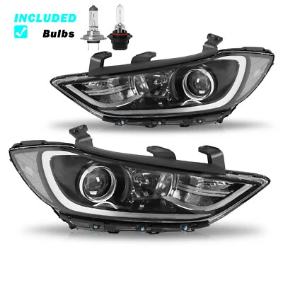 For 2017 2018 Hyundai Elantra Halogen Headlights Lamps Assembly W/B Left+Right - Image 1 of 4