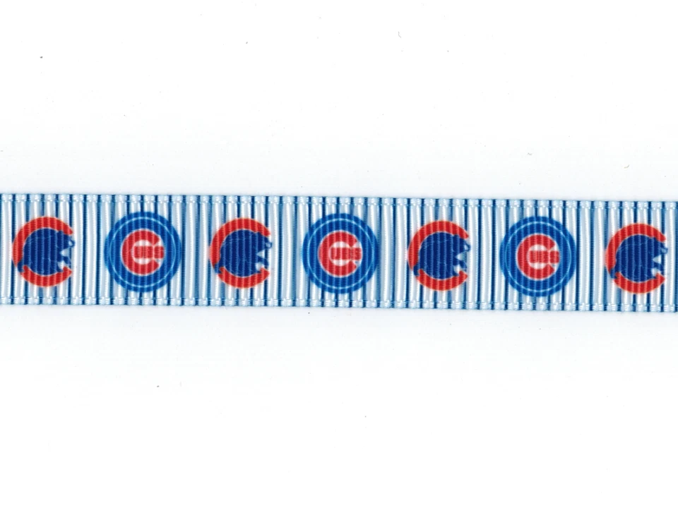 CHICAGO CUBS 5/8" GROSGRAIN RIBBON 1,3,5,10 YARDS BASEBALL FREE SHIPPING FROM US - Image 1 of 1