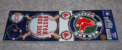 BOSTON RED SOX MLB BASEBALL SPORTS PRISMATIC DECALS PACK OF 6 - Image 1 of 2