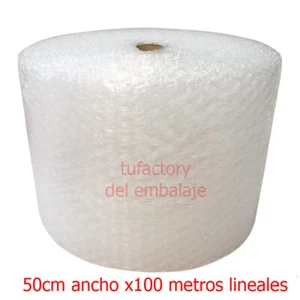 Rollo plastico burbuja transparente 100 metros lineales POR 0,5 m de ancho urgen - Imagen 1 de 3