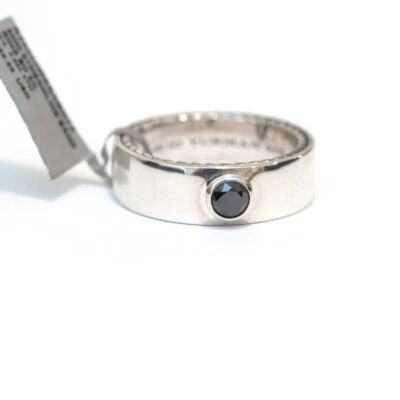 Anello Da Uomo DAVID YURMAN 8mm Streamline In Argento, Diamante Nero Taglia 13 - Immagine 1 di 4