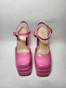 SODA Pink Patent Platform Heels - Donna taglia 8, cinturino alla caviglia, Barbie-Ins alla moda - Foto 1 di 8