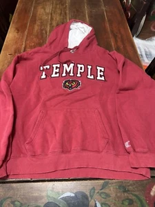 Temple Owls Men's Spell Out Red Hoodie Size XL Colosseum Pullover - Picture 1 of 8