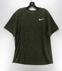 Nike Shirt Herren XL grün Dri-Fit Swoosh Logo Pullover All Over Druck T-Shirt Preppy