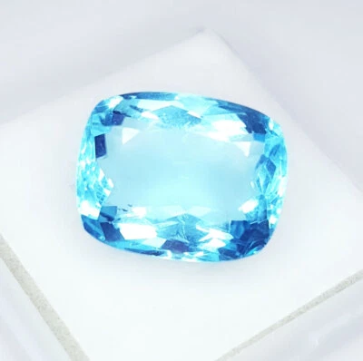 Anillo Cojín Piedras Preciosas Sueltas Azul Aguamarina 10.29 Ct Certificado Gemas Aguamarina Foto 1 de 4