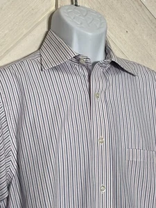 Donald J Trump Signature Collection Nadelstreifen Knopfleiste Hemd Herren 15,5 32/33 - Bild 1 von 7