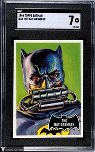 1966 Topps #43 The Bat Gasmask Batman Comic Card SGC 7 NM - Nat'l Periodical - Foto 1 di 2