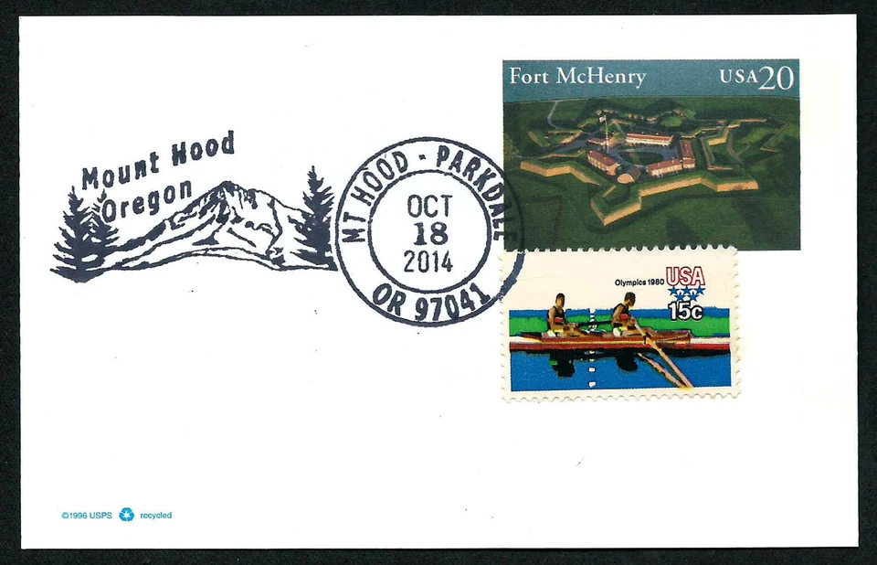 USA, SCOTT # UX284 & 1793, RARE EVENT COVER - MOUNT HOOD OREGON and FORT McHENRY - Image 1 of 1