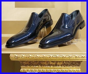 NUEVOS ZAPATOS VERSACE NEGRO PATENTE CUERO MOCASÍN 44.5 - 11.5 - Imagen 1 de 9