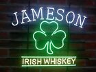Jameson Irish Whiskey Neon Light Sign 24&quot;x20&quot; Clover Lamp Real Glass Beer Bar for sale
