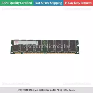 HYM76V8655HGT8-S Hynix 64MB SDRAM Non ECC PC-100 100Mhz Memory - Picture 1 of 1