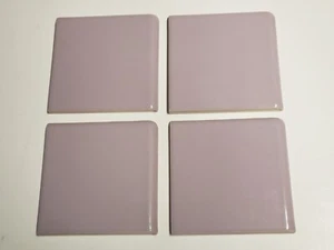 Vtg 60s Lot 4 TILECREST Ceramic Tiles - Lilac Purple ROUNDED CORNER Bullnose NOS - Picture 1 of 4