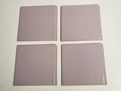 Lote antigo dos anos 60 4 azulejos de cerâmica TILECREST - roxo lilás CANTO ARREDONDADO Bullnose NOS - Imagem 1 de 4