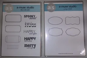 a-muse studio that's the ticket & vintage labels Stamp Sets Bundle - Picture 1 of 3