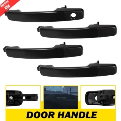 Juego de manijas de puerta exteriores negras para Nissan Frontier 2005-2008 2005-2015 Xterra S Foto 1 de 4