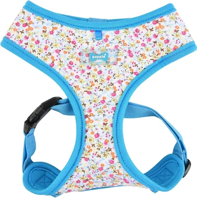 Arnés para perro cachorro, suave ajustable sin tirones, flor azul flor silvestre, S M L XL Foto 1 de 4