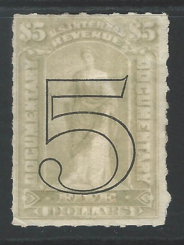 Bigjake: R-187, $5.00 Commerce with open numerals of value - *OG-H - Image 1 of 2