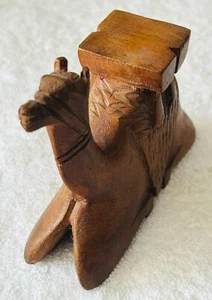 Vtg Wooden Camel Sitting Hand Carved Figurine - Picture 1 of 6