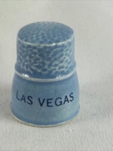 Las Vegas Nevada Rose Blue Porcelain Thimble - Picture 1 of 6