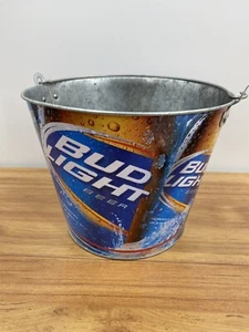 Cubo de barra de hielo de cerveza Bud Light 2008 Anheuser-Busch mango de metal novedad para servir - Imagen 1 de 6