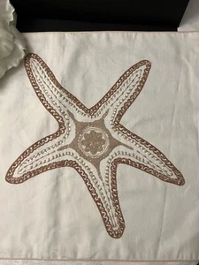 Pillow Cover Embroidered Starfish 18”x 18” - Picture 1 of 2