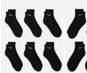 8 PAIRS NIKE JORDAN BOY GIRL BLACK ANKLE LIGHTWEIGHT Socks SHOE SIZE 10C-3Y $29 - Picture 1 of 3