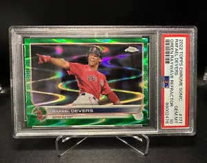 2022 Topps Chrome Bball - Rafael Devers - Green Ray Wave Refractor - PSA 10 #171 - Picture 1 of 3