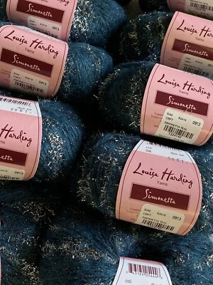 Louisa Harding Simonetta Yarn Mohair Metallic Teal Color 8 Lot of 10 - Image 1 of 4
