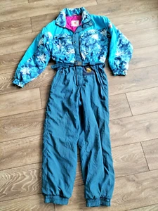 Traje de esquí vintage Kappa Biba años 90 retro abstracto nieve invierno una pieza talla L raro - Imagen 1 de 10