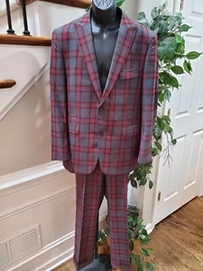 Ej Samuel Men's Gray Wool Single Breasted Jacket, Vest & Pant 3 pc's Suit 42R - Picture 1 of 18