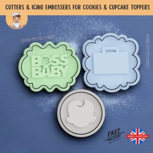 Boss Baby Themed Cutters & Icing Embossers For Cookies & Cupcake Toppers - Picture 1 of 2