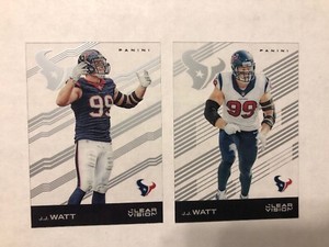 2015 Panini Clear Vision J.J. WATT Blue Jersey Variation Shortprint SP + Base JJ