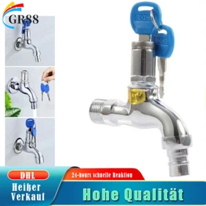 Diebstahlsicherung 1/2 Legierung Spüle Wasserhahn mit Schlüsselschloss perfekt - Bild 1 von 11