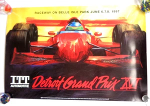 1997 Detroit Grand Prix XVI 16 Poster IndyCar CART Greg Moore Belle Isle VG! - Picture 1 of 4