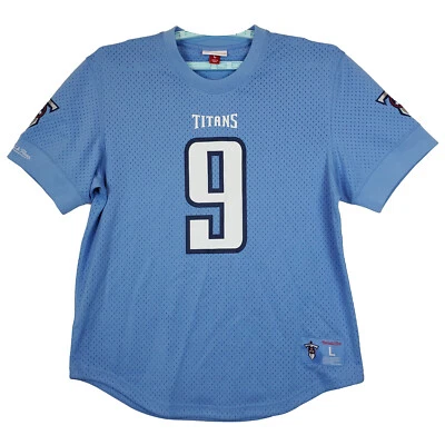 Camisa Jersey Steve McNair Titans Mitchell & Ness NFL L Grande Azul #9 Nova - Imagem 1 de 4